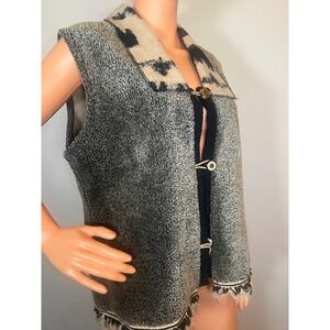 Vintage K.d. Spring Sweater‎ Vest Buffalo Plaid Moose Rustic Cabincore Cozy L